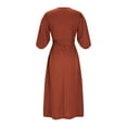 thumbnail image 3 of Gfyviroh Women's Casual Dresses Fall 3/4 Sleeve Belted Maxi Dresses Comfortable Plus Size Crew Neck Dress, 3 of 4