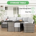 thumbnail image 3 of 7 Pieces Outdoor Patio Furniture Set, All Weather PE Wicker Rattan Outdoor Sectional Sofa Sectional Patio Furniture w/Light Grey Cushions and Table, 3 of 8