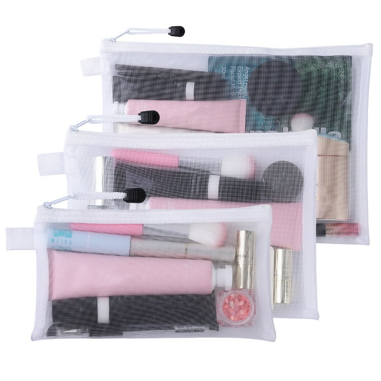 6pcs Mesh Cosmetic Bag Multifunctional Makeup Pouches With Zipper File Bag  Organizer (a4/a5/a6 2pcs/each)
