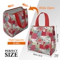 thumbnail image 3 of Pioneer Flower Floral Print Pattern Insulated Lunch Bag for Women & Adults,Large Portable Soft Cooler Lunch Bag,Thermal Food Storage Tote with Pearl Cotton,8.66L,8.75x5.75x9.5 Inch, 3 of 6
