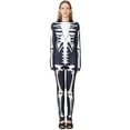 thumbnail image 7 of Notus Skeleton Bodysuits for Halloween Women's Sexy Skeleton Costume Cosplay Bodysuit Outfit Zip Up Jumpsuit Black XS, 7 of 7