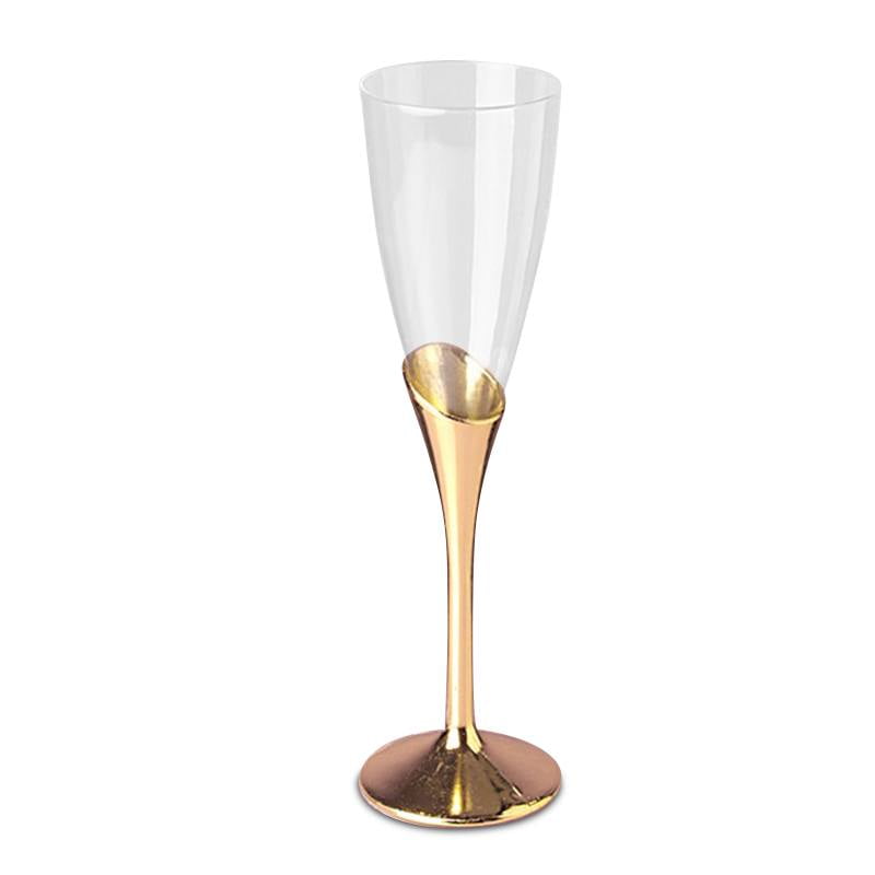 Bengelen Geleerde tiran 9 " Gold Fancy Plastic Champagne Flute (12/Pack) by Paper Mart - Walmart.com