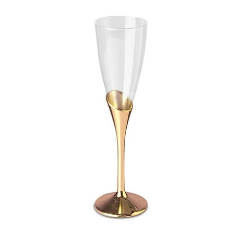 

9 Gold Fancy Plastic Champagne Flute (12/Pack) by Paper Mart