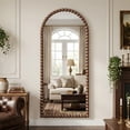 thumbnail image 5 of Antok 71"x28" Arched Full Length Mirror, Beaded Metal Frame Floor Mirror, Brown, 5 of 8