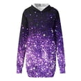 thumbnail image 4 of Rewenti Robe pour Femmes Mode Parfumée Scintillante Scintillante Imprimé à Paillettes Manches Longues à Capuche Chandail à Enfiler Poche Mince Robe de Protection Grande Taille Été Automne Économies Liquidation Aubaines, 4 of 4