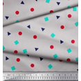 thumbnail image 3 of Soimoi Poly Georgette Fabric Square,Dot & Triangle Geometric Print Fabric by The Yard 42 Inch Wide, 3 of 3