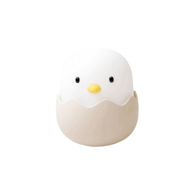 Luz De Noche De Pollo Con Cáscara De Huevo, Lámpara De Noche, Pollo Blanco De Silicona, Luz Led De Pollo Para Niños Monstrate HA024903-02