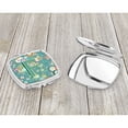 thumbnail image 3 of Letter F Circle Circle Teal Initial Alphabet Compact Mirror CJ2015-FSCM, 3 of 4