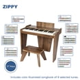 thumbnail image 3 of Piano digital ZIPPY Kids de 37 teclas con banco y cancionero, color nogal, 3 of 5