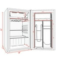 thumbnail image 2 of Demifill 3.2 Cu.ft. Mini Dorm Compact Refrigerator, Double-door Mini Fridge with Height-adjustable Glass Shelves, Compact Refrigerator with 7 Available Modes for Indoor, Black, 2 of 5