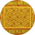 thumbnail image 1 of Ahgly Company Indoor Round Southwestern Yellow Country Area Rugs, 8' Round, 1 of 4