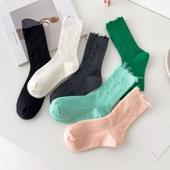 Dengjunhu 1 Pair Sports Socks Cozy Bouncy Breathable Solid-colored Durable Everyday Wear Cotton Flexible Comfortable Socks for Home
