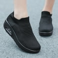 thumbnail image 3 of Mostsola Slip on Sneakers Women Lightweight Casual Running Shoes Platform Knit Mesh Sock Shoes, 3 of 9
