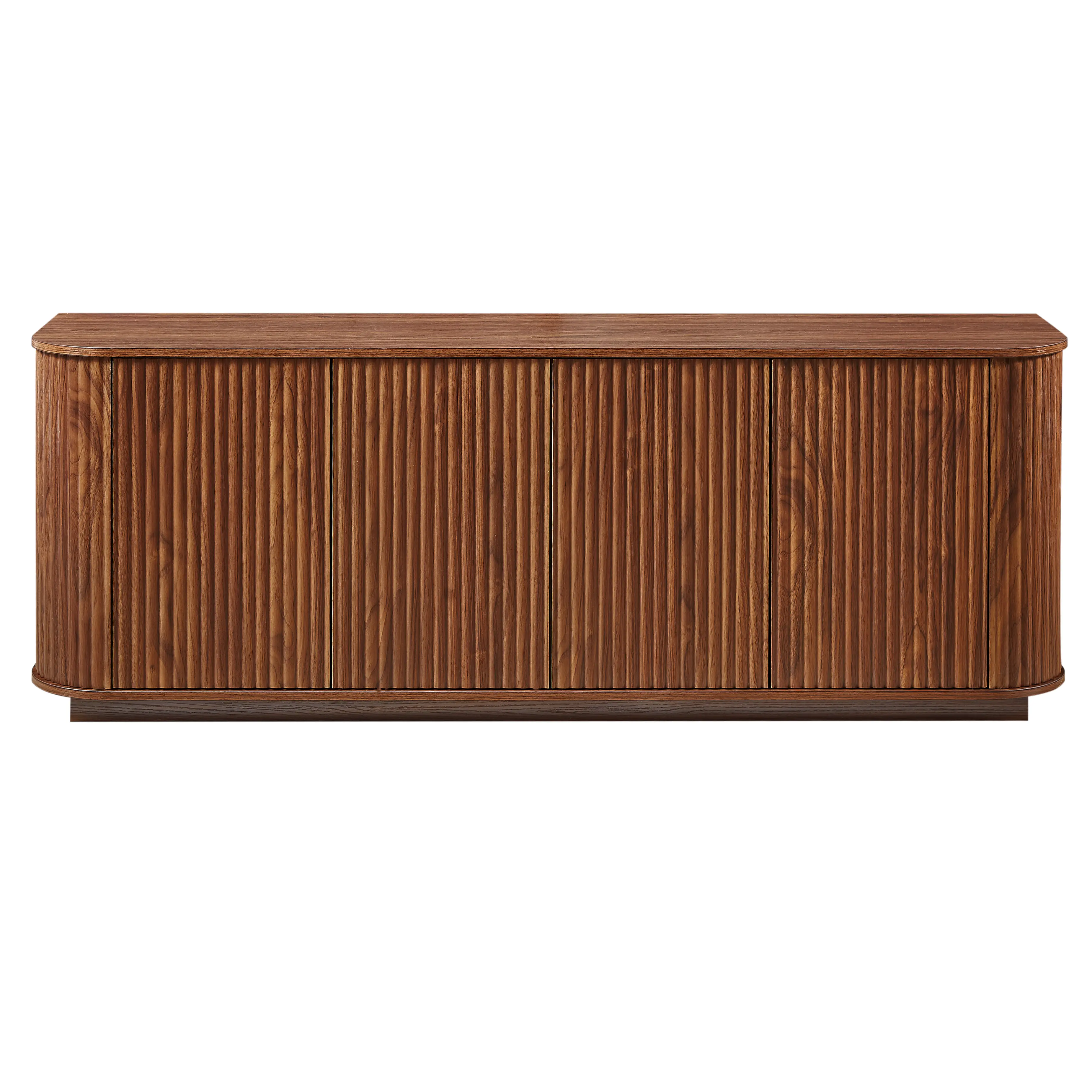 Aukfa TV Stand for TVs Up to 65", Striped Sideboard Storage Cabinet for Kitchen/Bedroom/Entryway,Walnut