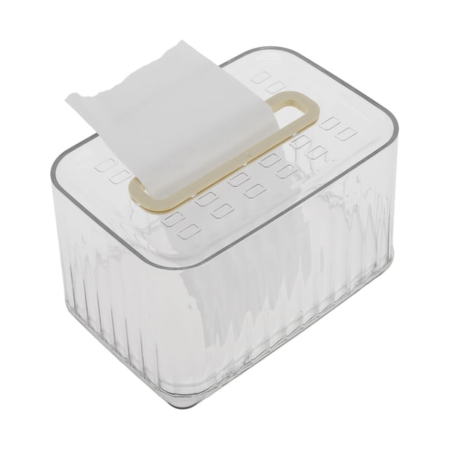 Funda para caja de pañuelos de estilo claro de 1 Pc Unique Bargains para mesa de dormitorio Plástico Blanco