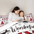 thumbnail image 4 of Homewish Buffalo Xmas Tree Twin Bedding Sets 7-Piece for Teen, Winter Snowflake Print Bedding Comforter Set, Vintage Christmas Theme Sheet Sets, Luxury Bedroom Decor, 4 of 7
