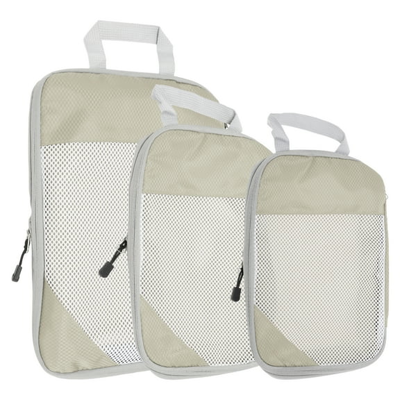Unique Bargains 1 Set Compression Packing Bag for Travel Lightweight Travel Essential Luggage Organizer Travel Bag Beige