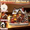 thumbnail image 2 of QuanTara Lighted Christmas House Decoration, Tudor House with Red Phone Booth, Snowy Village Design, 4.72" × 4.33" × 0.79", Wooden LED Tabletop Accent for Shelf and Mantel, 2 of 6