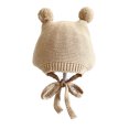thumbnail image 1 of Gorro suave y cálido para bebé, suave, cómodo, atado, bonito y encantador gorro tejido para bebé, para invierno, niños, niñas, albaricoque, 17,3 a 18,1 pulgadas, 3 a 18 meses, 1 of 5