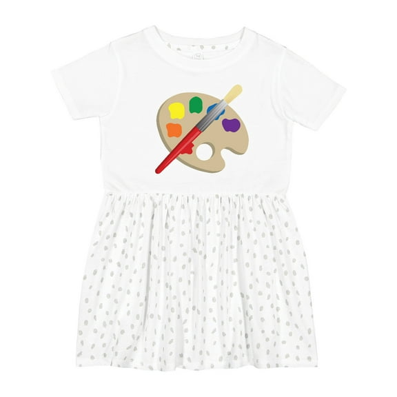 Inktastic Artist Palette and Brush Girls Toddler Dress