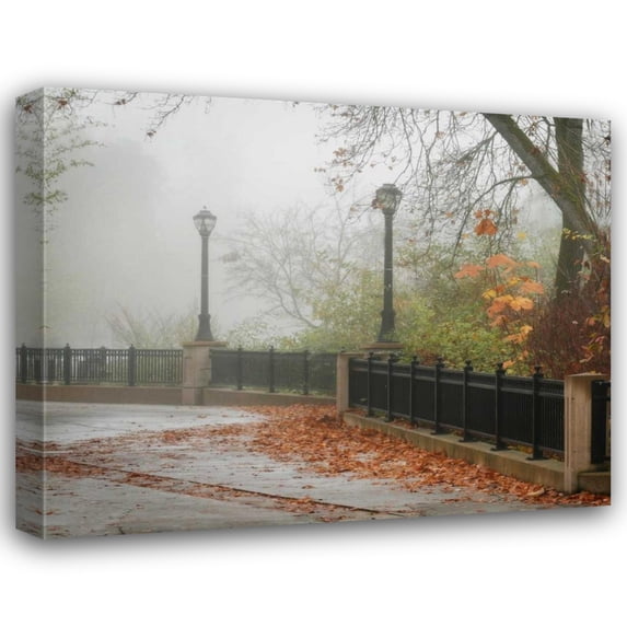 Vitaly Geyman 32x26 Gallery Wrapped Canvas Wall Art Titled - Fall Plaza II