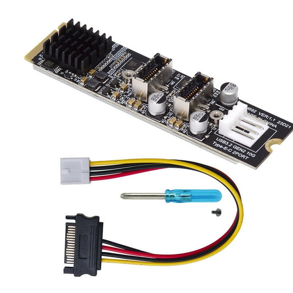 FVH 10Gbps Dual Type-E USB 3.1 Front Panel Socket to NVME NGFF M-Key Express Card Adapter for Motherboard