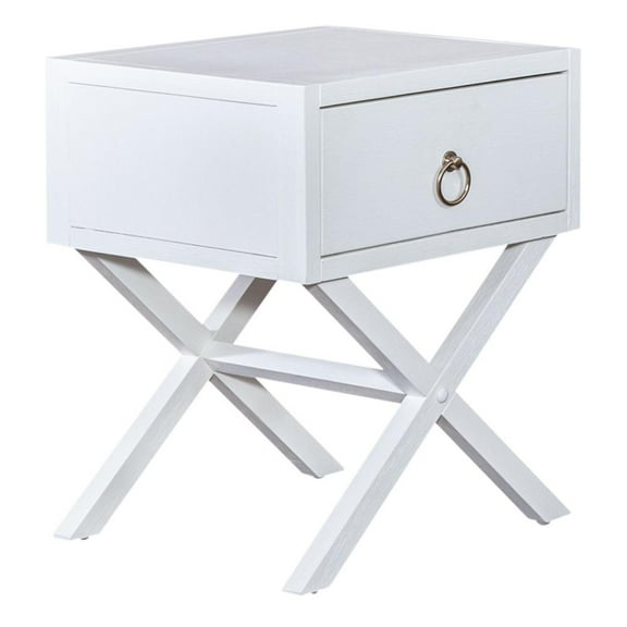 Liberty Furniture Industies, INC East End 1 Drawer Accent Table in Wirebrushed White