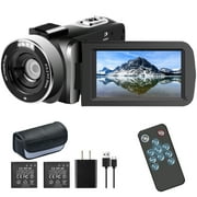 SEREE Video Camera for Youtube Camcorder Night Vision Film Camera Full HD 2.7K 30FPS 48MP IR Vlogging Digital Camera, 2 Batteries, Remote