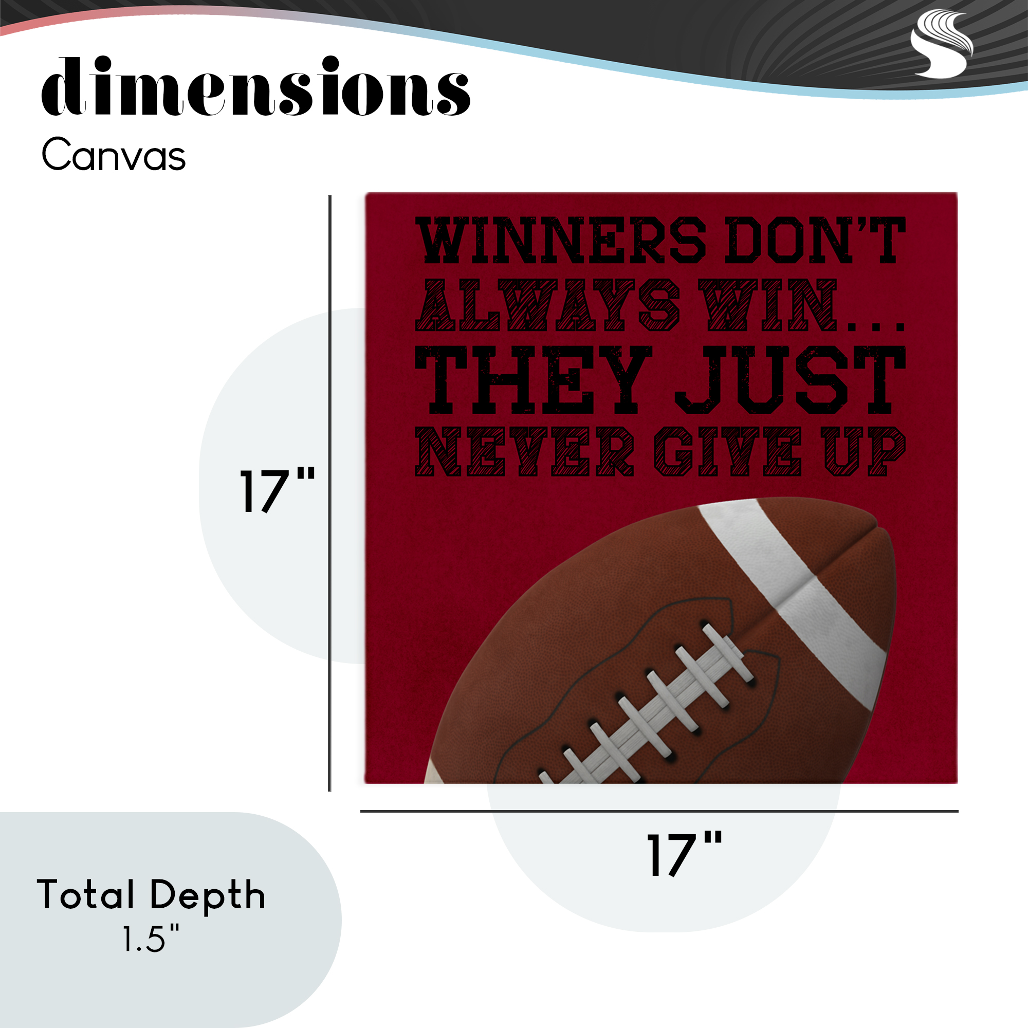 Winners Never Give Up Canvas Wall Art, design by Marcus Prime