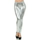 thumbnail image 3 of Leggings sexy de piel sintética brillante para mujer - Pantalones de club, ajuste ceñido, 92 % poliéster, 8 % elastano, 3 of 3