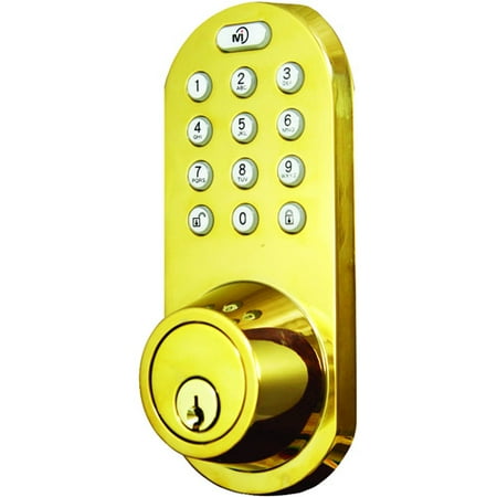 Morning Industry Inc QF-01P 3-In-1 Remote Control and Touchpad Dead Bolt, Polished Brass