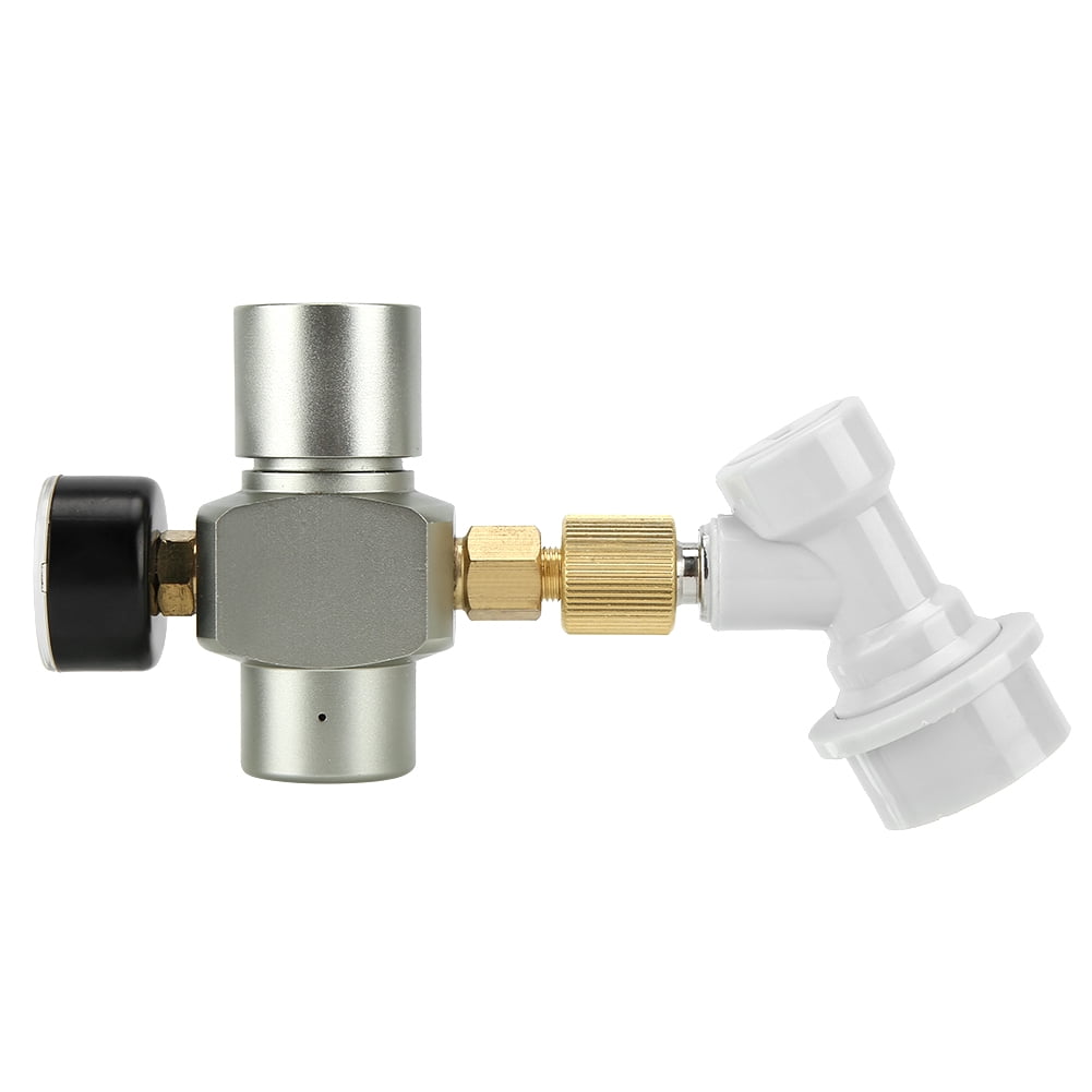 CO2 Regulator, Homebrew Beer CO2 Regulator Charger Gas Disconnect with Plastic Connector 0-60PSI Ball Lock Gas Disconnect