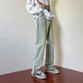 thumbnail image 3 of Pantalones con cremallera para hombre, estilo punk, vaqueros acampanados con corte acampanado para hombre, con aberturas, algodón apilado, tendencia Kpop 2024, moda Xs Harajuku, 3 of 5