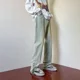 thumbnail image 3 of Pantalones con cremallera para hombre, estilo punk, vaqueros acampanados con corte acampanado para hombre, con aberturas, algodón apilado, tendencia Kpop 2024, moda Xs Harajuku, 3 of 5
