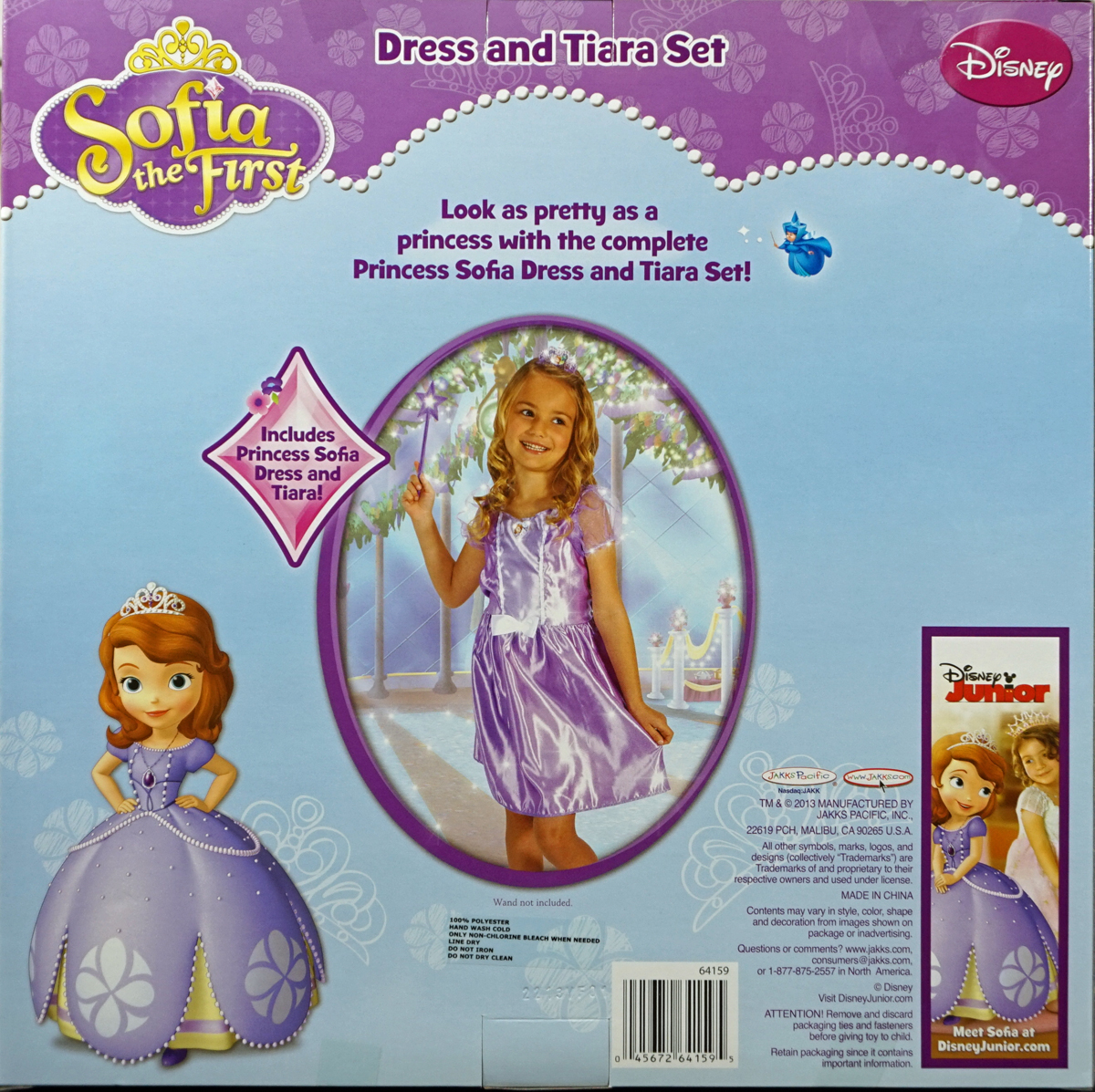 Disney Princess Sofia the First DRESS & TIARA SET (Fits sizes 4-6X) Look just like Princess Sofia - image 3 of 6