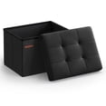 thumbnail image 1 of Taburete plegable tipo otomano SONGMICS, pequeño, con reposapiés, color negro, 1 of 7