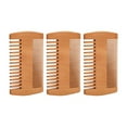 thumbnail image 3 of 3pcs Beard Comb Kit Double Sided Fine Wide Teeth Prevent Static Wooden Mustache Grooming Comb, 3 of 8