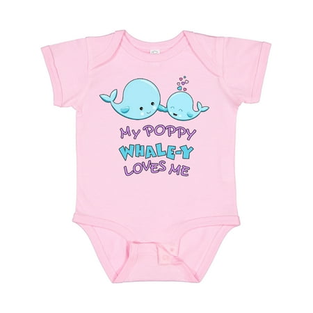 

Inktastic My Poppy Whale-y Loves Me Gift Baby Boy or Baby Girl Bodysuit