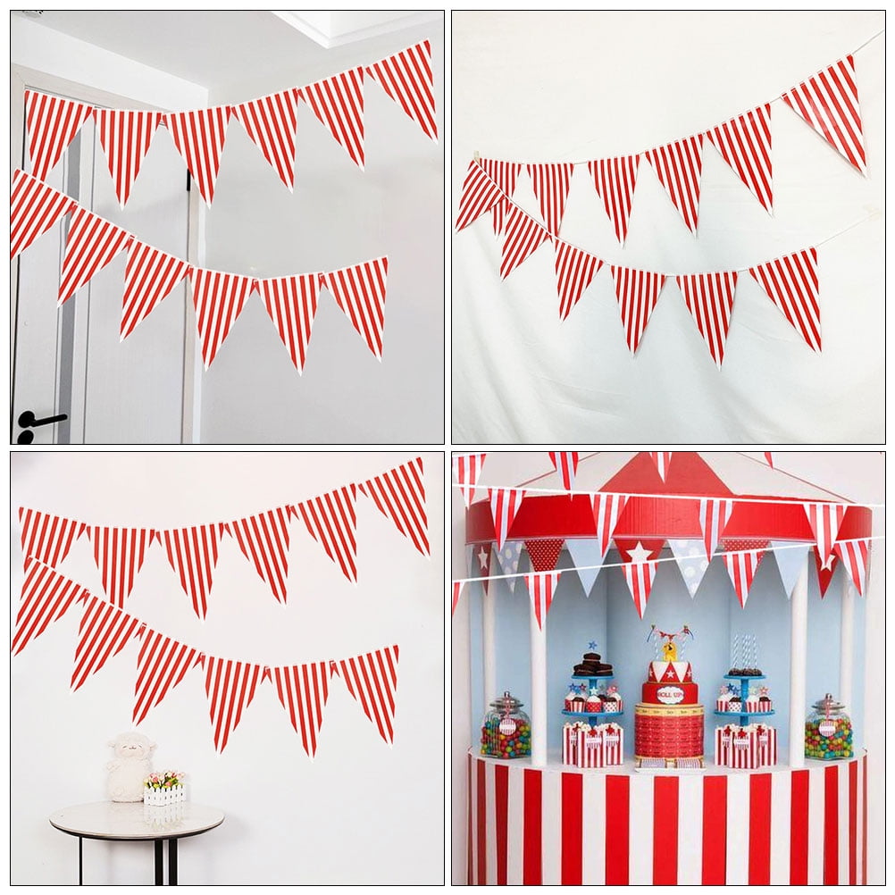 FESTFENDS 4Pcs Carnival Theme Party Banner with Multi Color Circus Decor for Festive Hanging Decorations