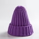 thumbnail image 2 of Qarigey Sombrero Unisex mezclas de algodón sólido cálido HIP HOP sombreros de punto hombres gorras de invierno mujeres Skullies gorros para Sombreros morado claro Qarigey AP000123-04, 2 of 6