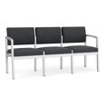 thumbnail image 1 of Lenox Steel Reception Waiting Room 3-Seat Sofa / Silver Steel / Dark Gray, 1 of 5