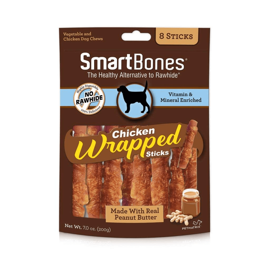 SmartBones Chicken Wrap Sticks Peanut Butter 8 Pk