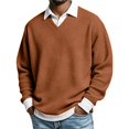 thumbnail image 2 of Men Waffle Sweatshirt Casual Long Sleeve Polo Shirts Loose Lightweight Pullover Tops Fashion Fall Clothes, 2 of 8