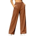 thumbnail image 2 of YTCAMLO Plus Size Lounge Pants for Women Casual Soft Loose High Waisted Drawstring Sweat Pants with Pockets Wide Leg Yoga Pants, 2 of 8
