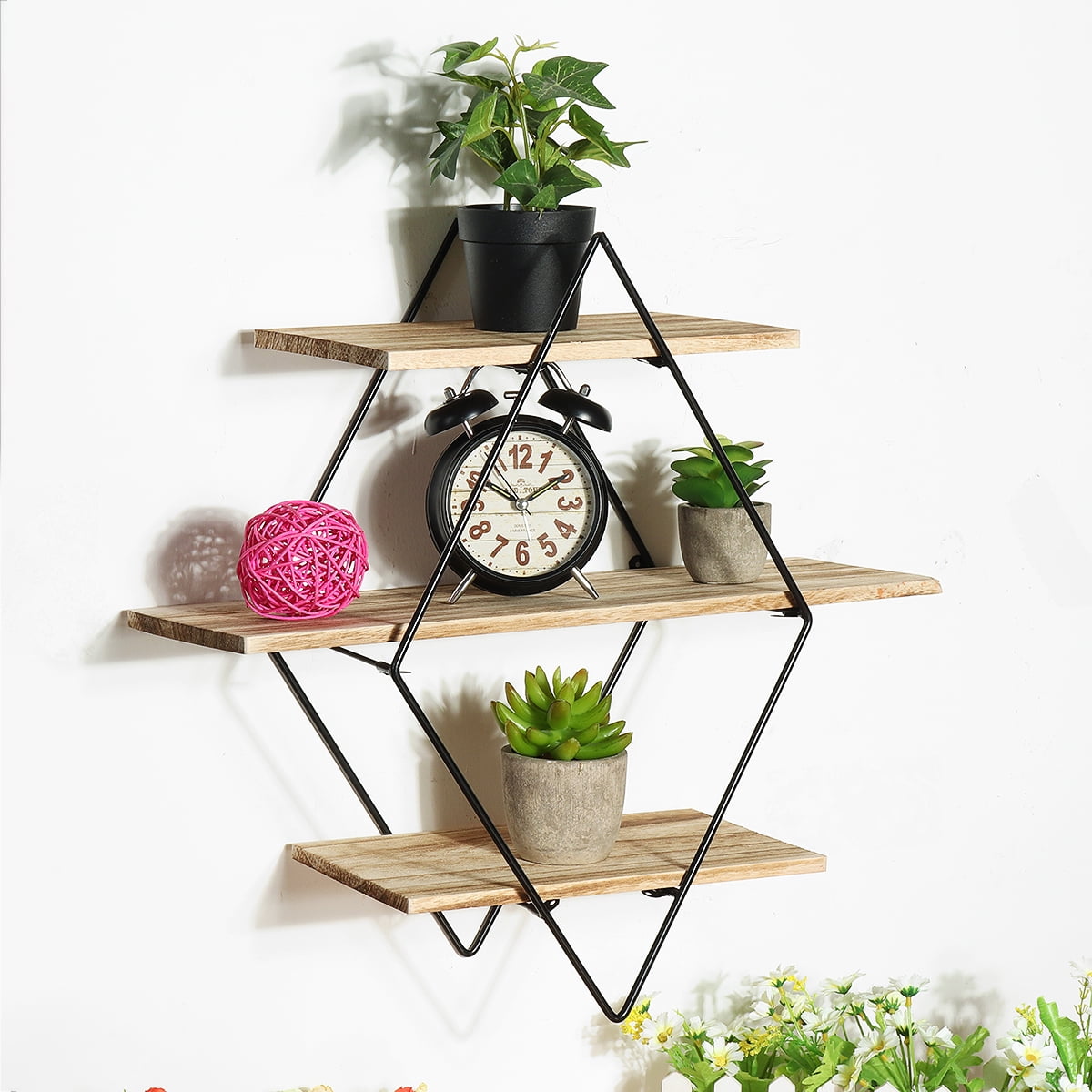 Floating Shelves, 3 Tier Geometric Wall Shelves Decorative
