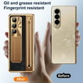 thumbnail image 6 of for Samsung Galaxy Z Fold 6 Case, with Stylus + Stylus Holder + Tempered Glass Screen Protector, All-Inclusive PU Leather Plating PC Hinge Protection Case for Samsung Galaxy Z Fold 6, Dark Gold+Black, 6 of 8