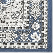 Rugs Blue Oriental 3x5 Area Rug Traditional Persian Bordered Carpet Rugs - Actual Size 37 x 52