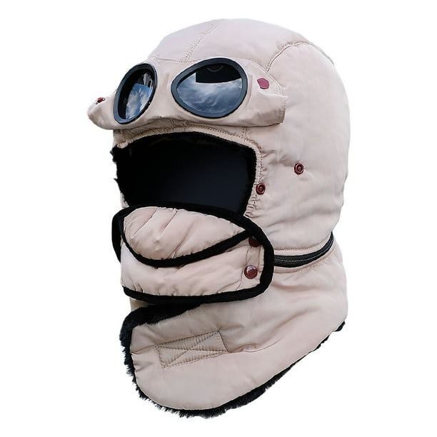 Mascarilla térmica de ciclismo de invierno con ventana para gafas, pasamontañas antivaho a prueba de viento para montar al aire libre, gorro de algodón resistente al viento y al frío.
