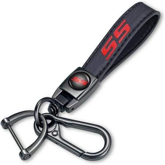 Leather Metal Car Key Chain Keyring Accessories Compatible with Chevy Camaro SS Cars Accessories