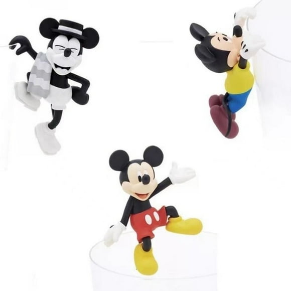 Figuras de Disney de Mickey Mouse para decoración del hogar Mini adornos de 3 piezas juguetes de Anime para escritorio Interior de coche dibujos animados accesorios pequeños para e